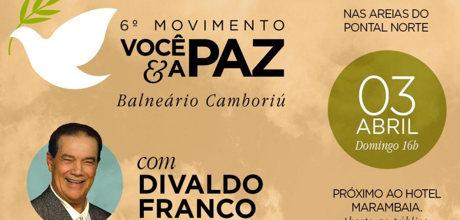 Divaldo Franco em Balneário Camboriú neste domingo