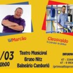 Teatro Municipal Bruno Nitz terá stand-up comedy neste sábado