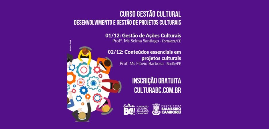 Curso sobre desenvolvimento e gestão de projetos culturais será em dezembro
